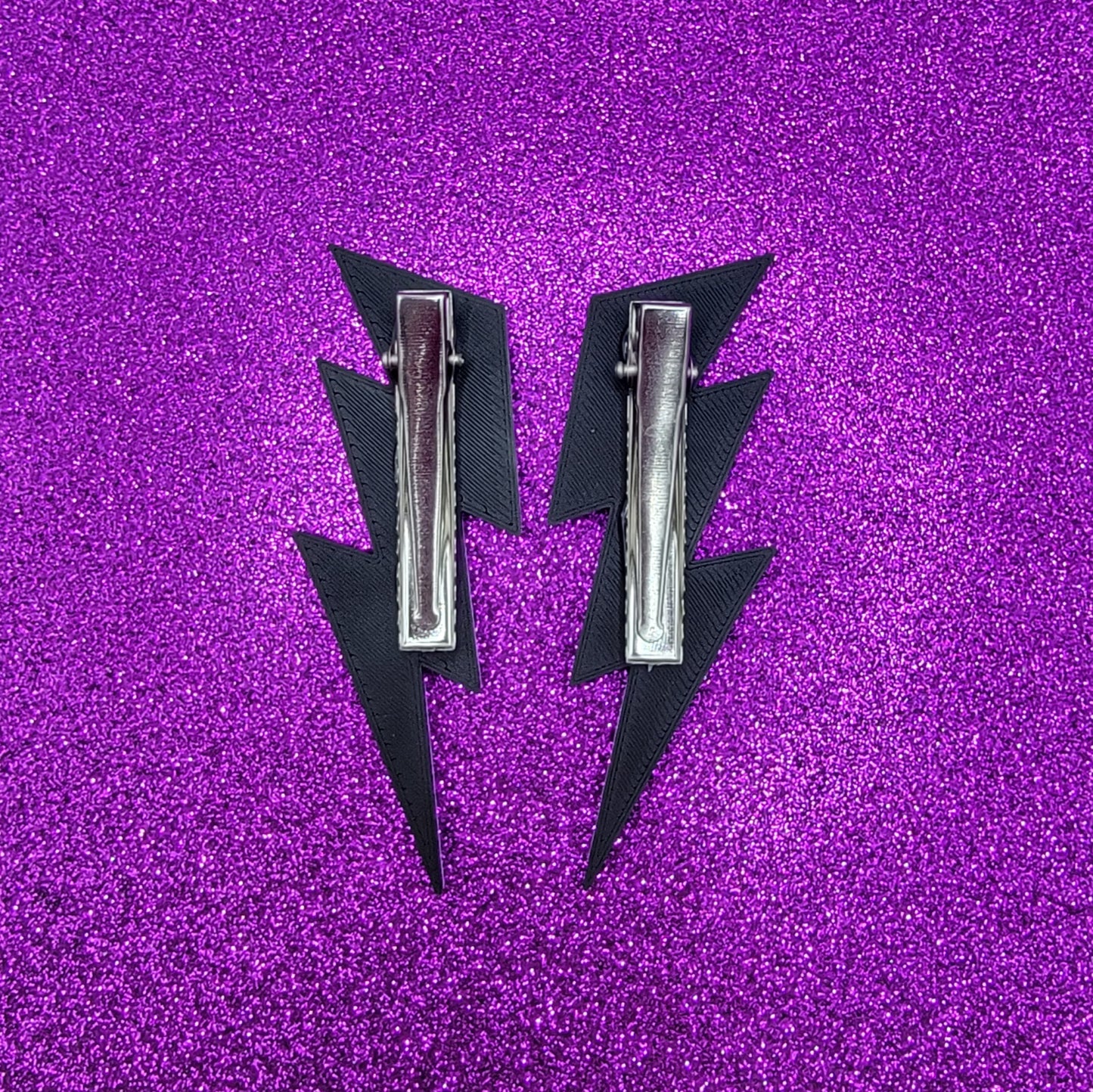 Glow In The Dark Lightning Bolt Horror Movie Hair Clips