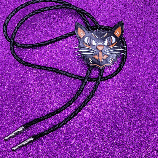 Halloween Black Cat Bolo Tie