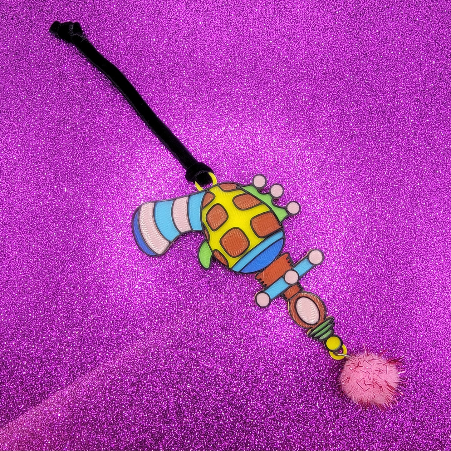 Cotton Candy Raygun 3D Printed Christmas Ornament