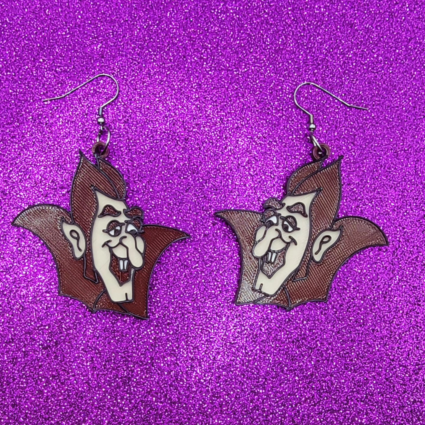 Cereal Monster Mix and Match Statement Earrings 3D Printed