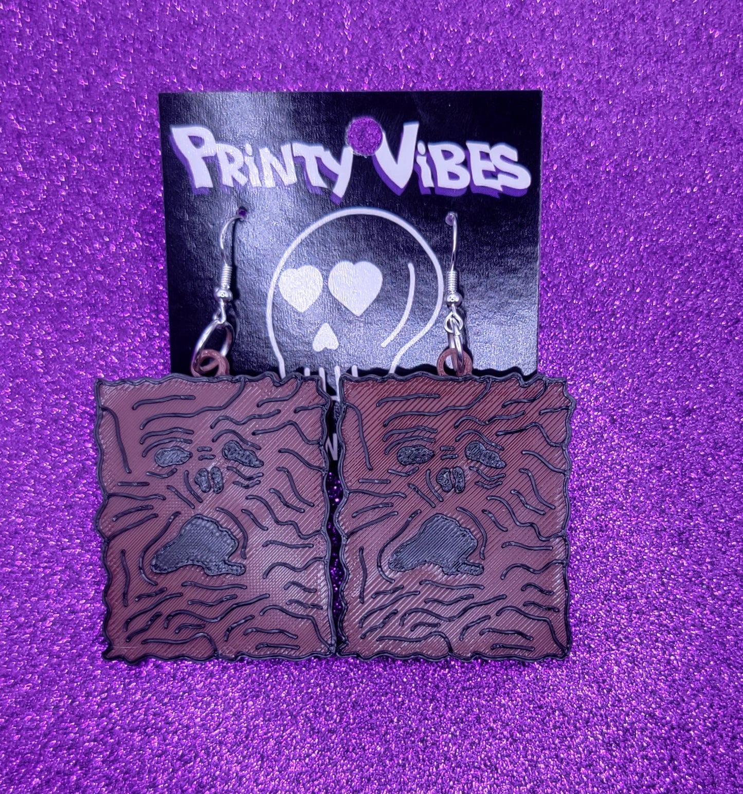 Necronomicon Horror Movie Statement Earrings 3D Printed