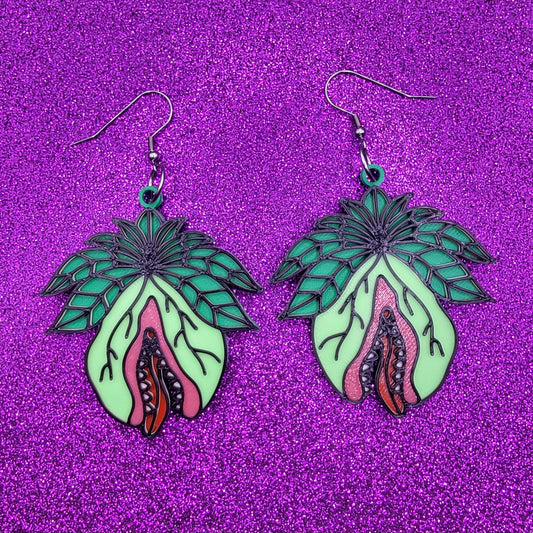 Audrey II Statement Earrings 3D Printed