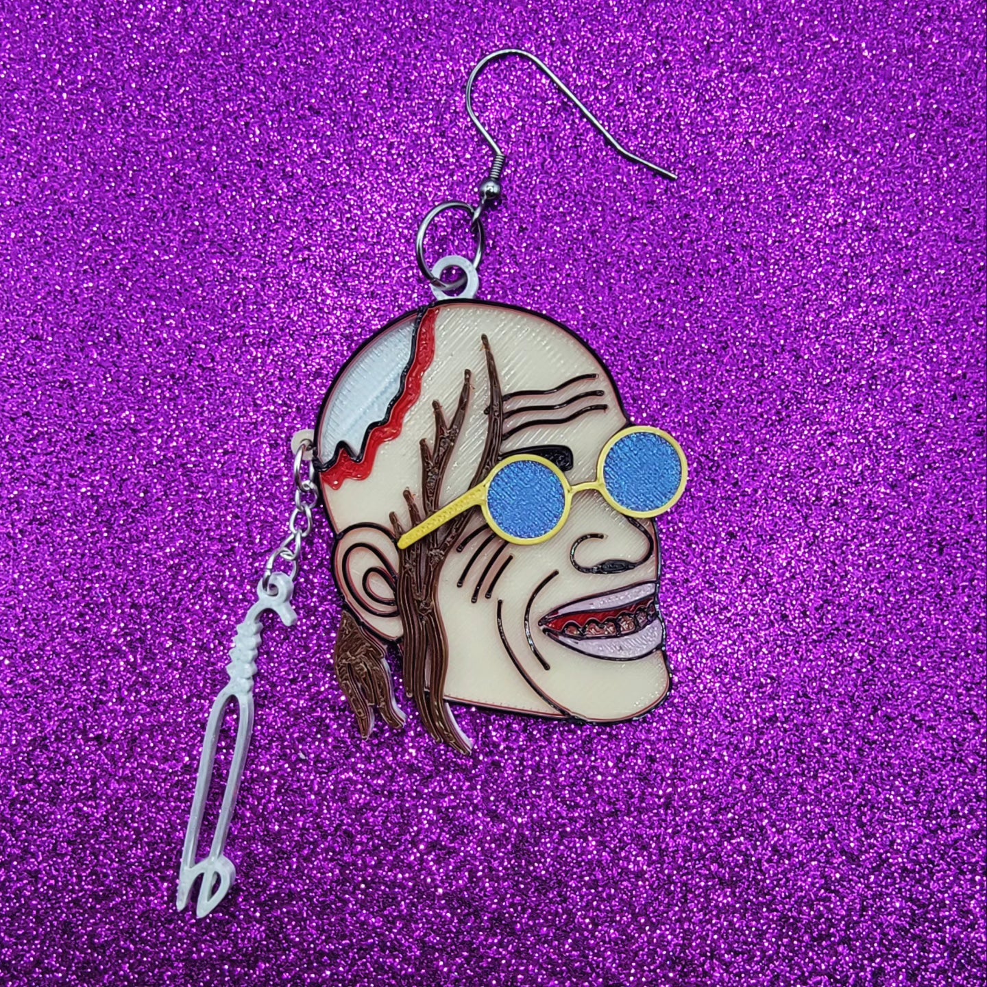 Chop Top Horror Movie Statement Earrings 3D Printed