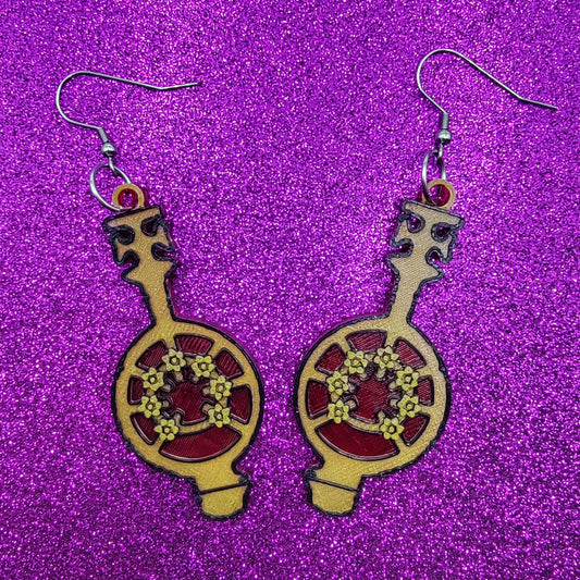 Demon Blood Key Horror Movie Statement Earrings 3D Printed