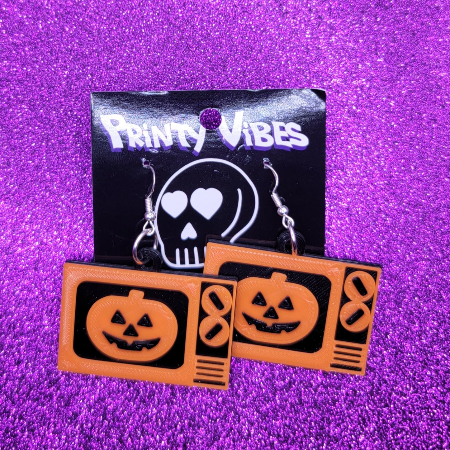 Halloween Giveaway TV Horror Movie Statement Earrings 3D Printed