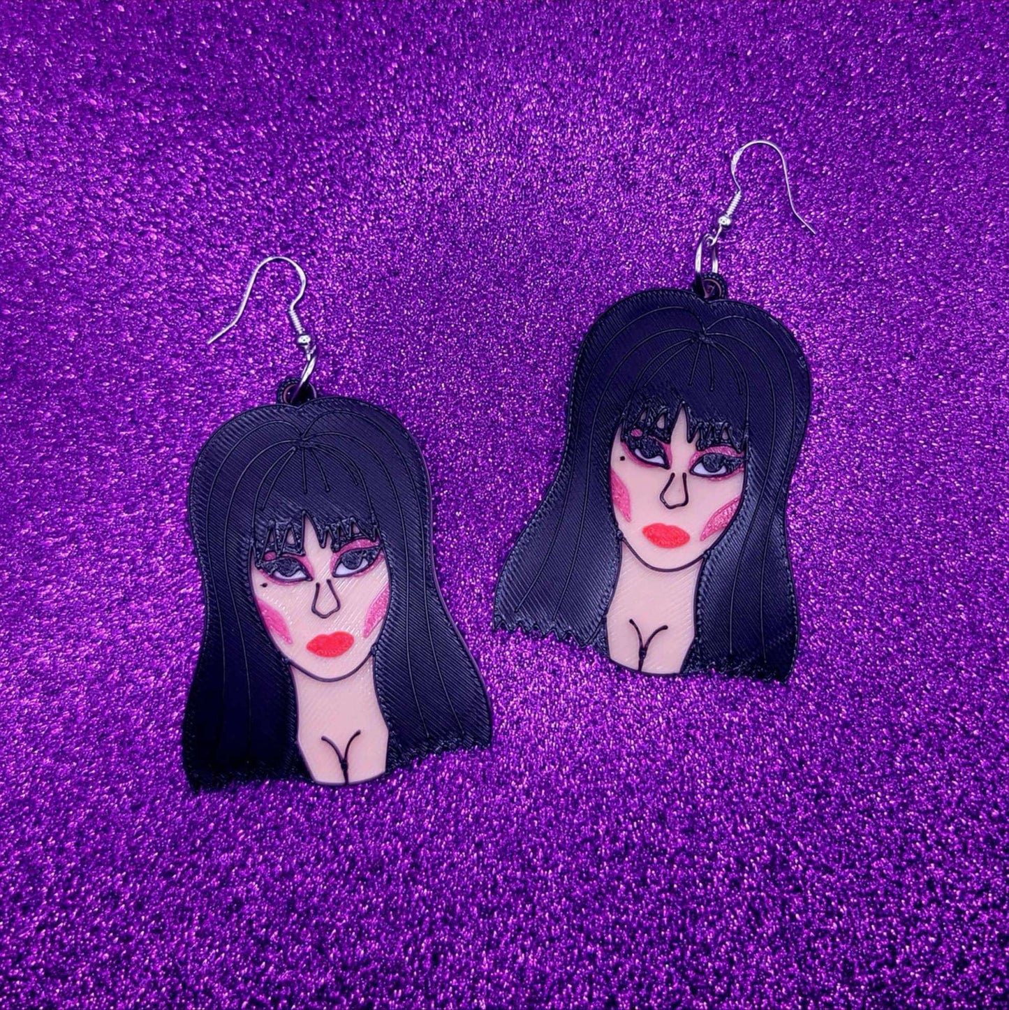 Mistress of The Dark 3D Printed Statement Earrings