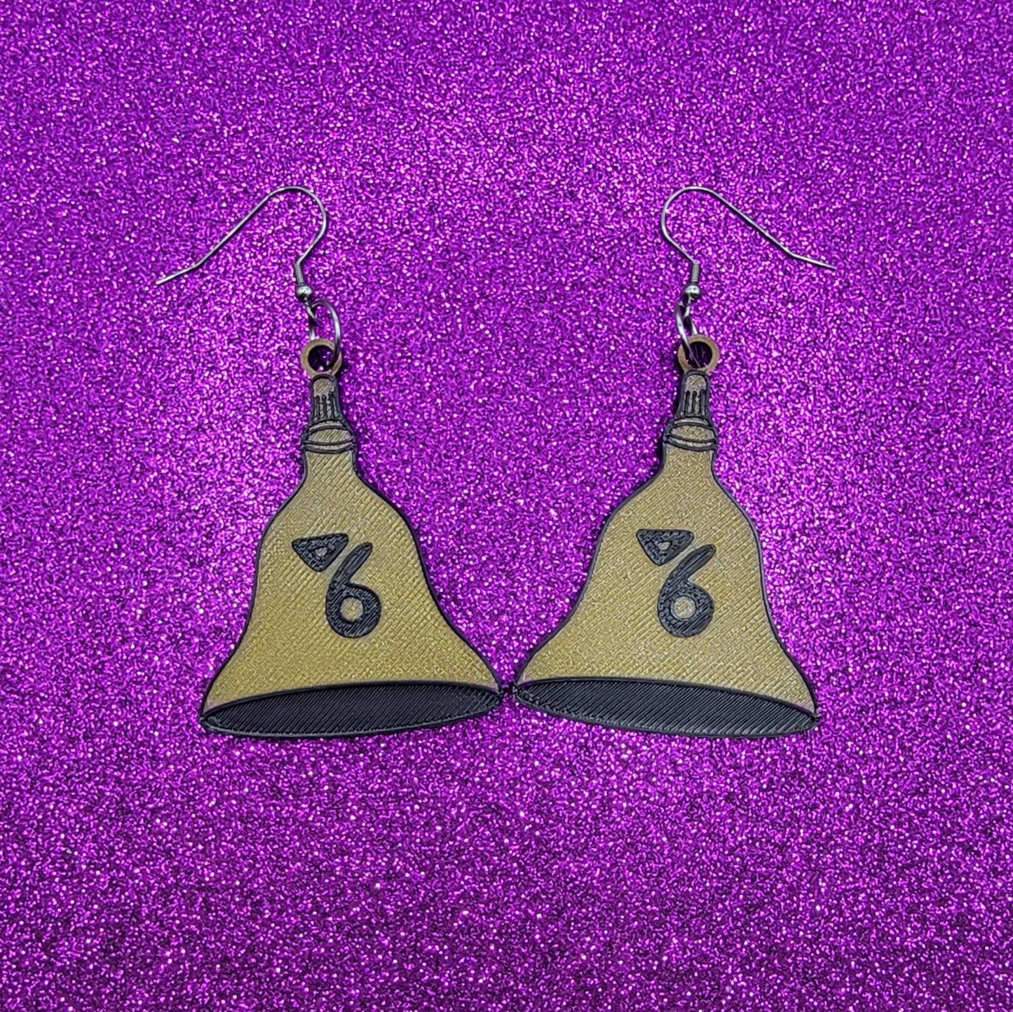 Bell Horror Movie Statement Earrings 3D Printed
