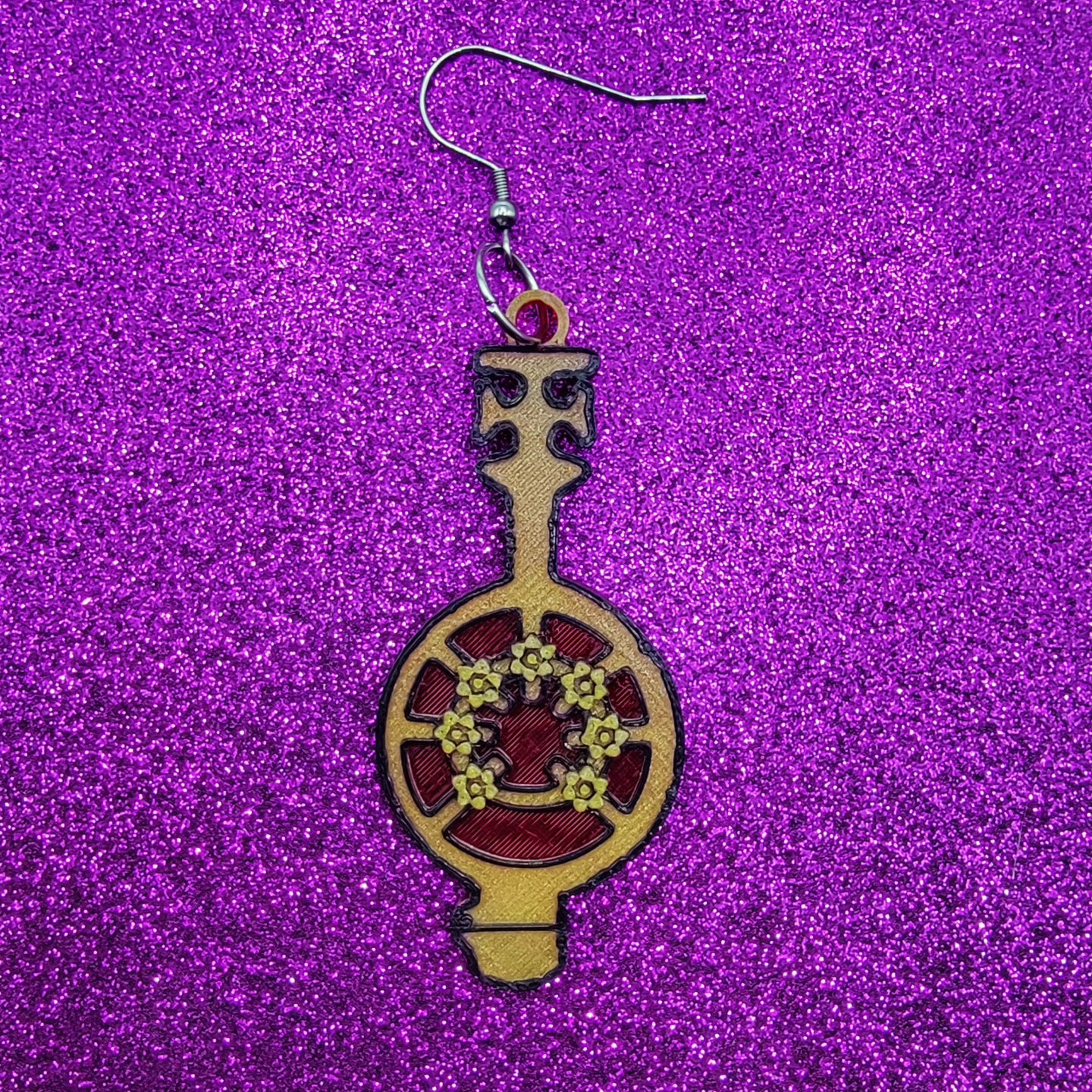Demon Blood Key Horror Movie Statement Earrings 3D Printed
