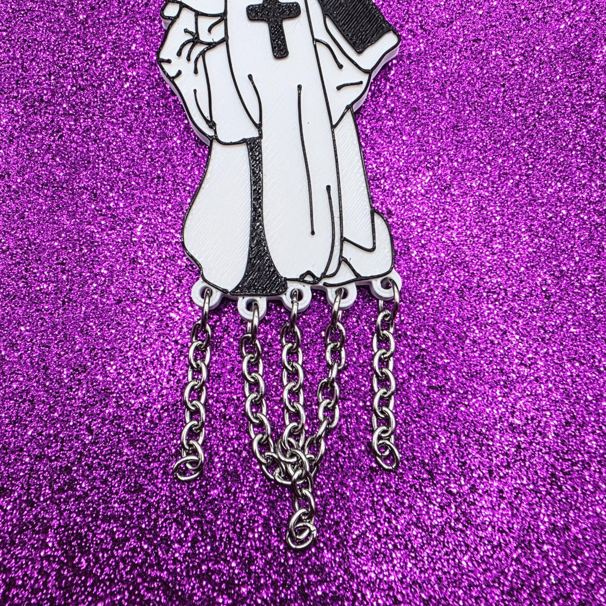 Devil Nun Movie Statement Earrings 3D Printed