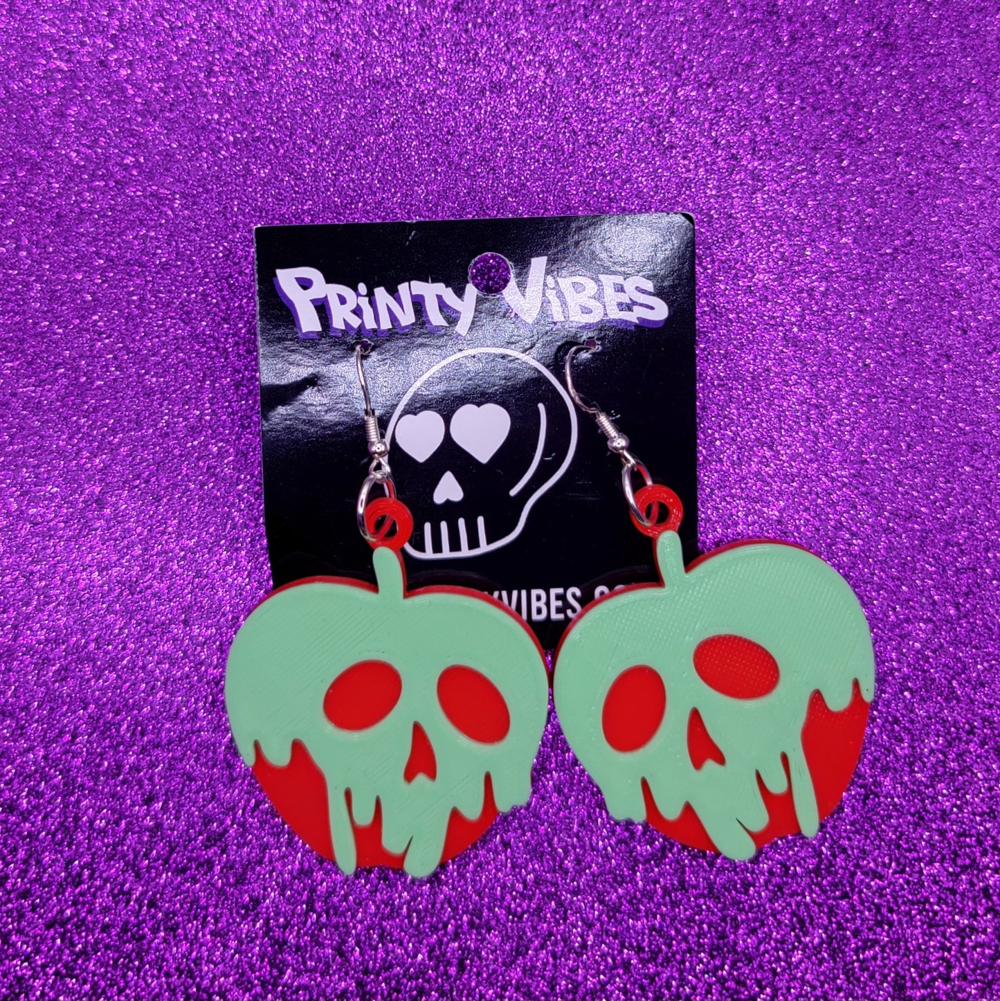 Poisonous Statement Earrings 3D Printed