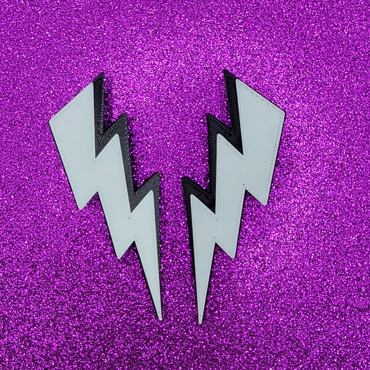Glow In The Dark Lightning Bolt Horror Movie Hair Clips