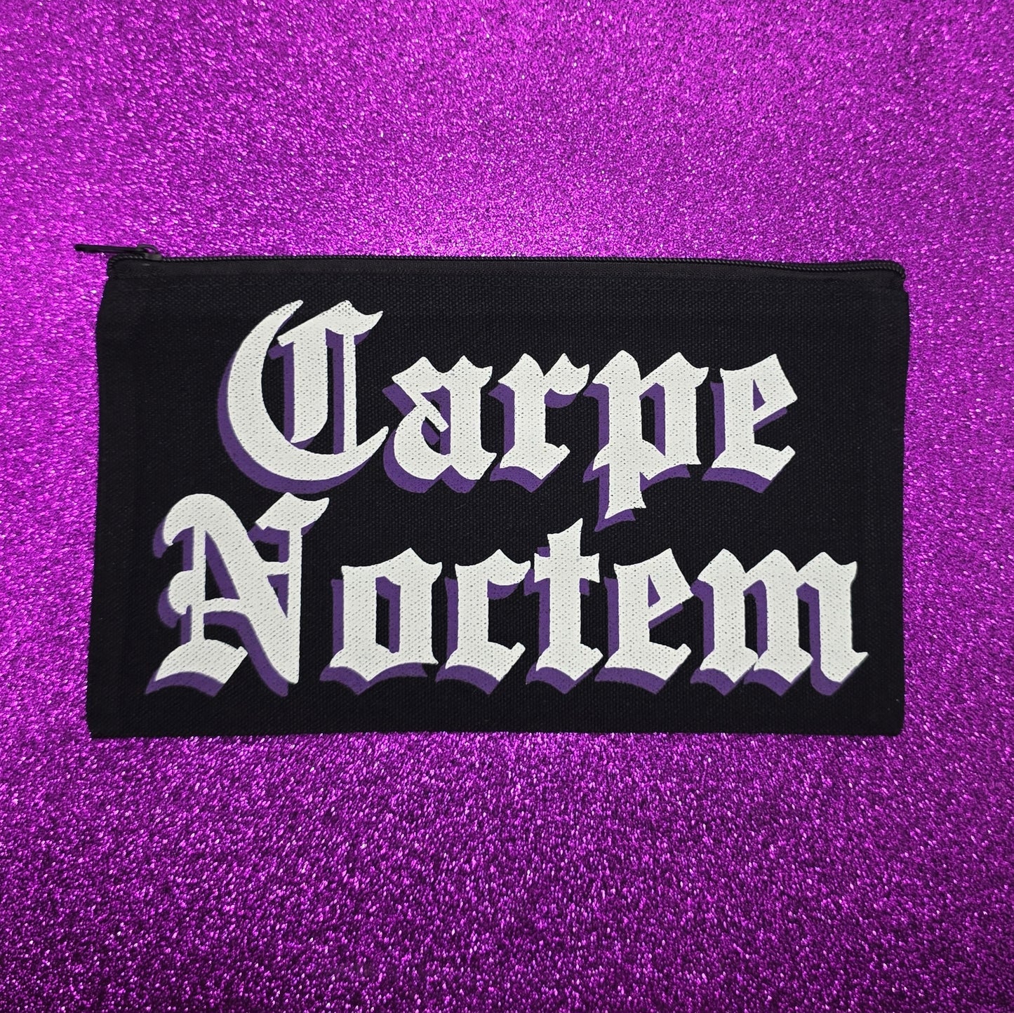 Carpe Noctem Zippered Pouch, Makeup Bag, Pencil Case 4.8"x8.4"