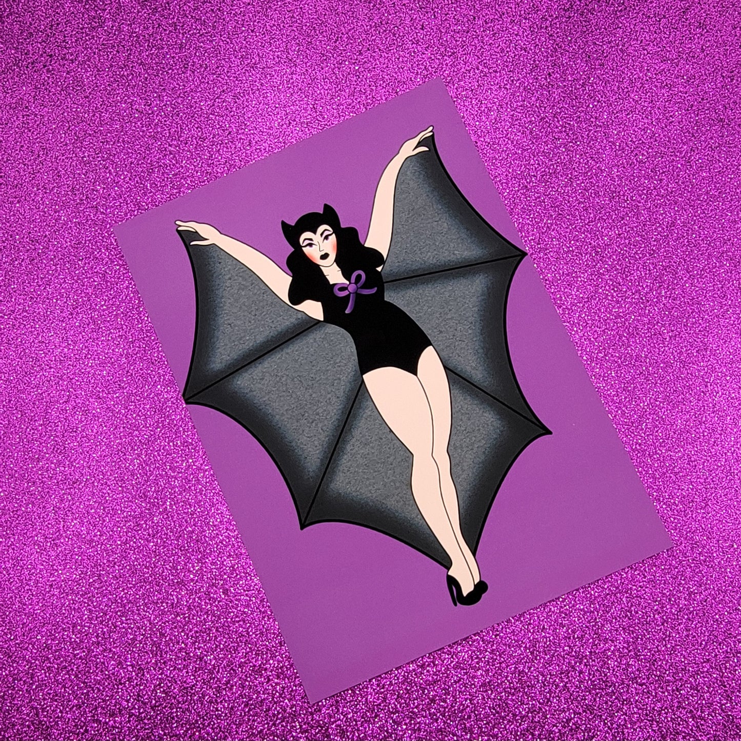 Bat Lady Art Print 5"x7"