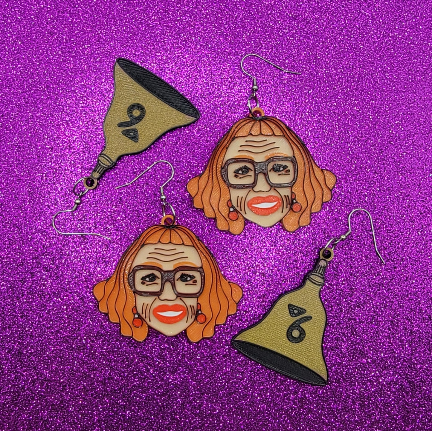 Bell Horror Movie Statement Earrings 3D Printed