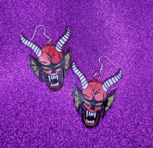 Club Skulls Statement Earrings 3D Printed