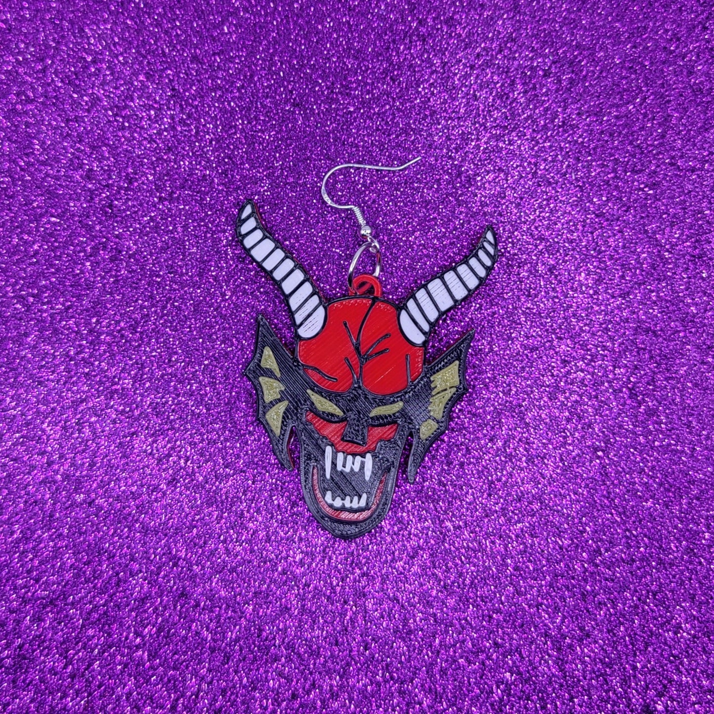 Club Skulls Statement Earrings 3D Printed