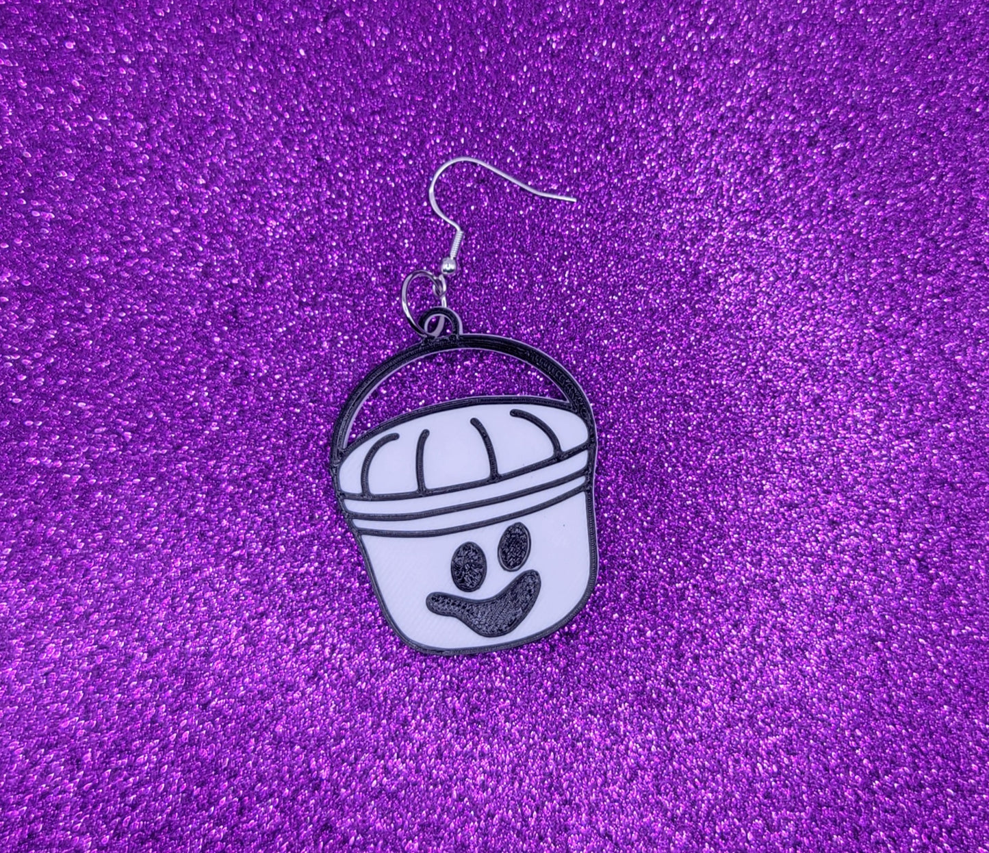 Ghost Bucket Halloween Statement Earrings 3D Printed