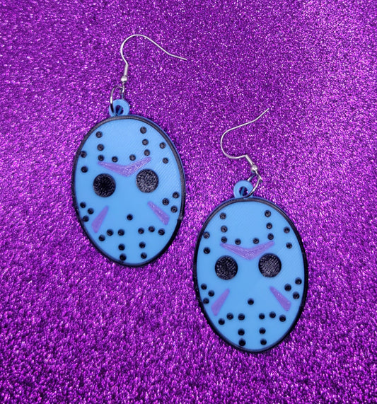 Video Game Slasher Horror Statement Earrings 3D Printed