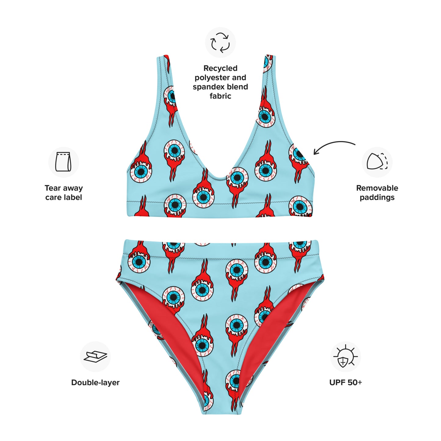 Eyeball High-Waisted Bikini Bottom