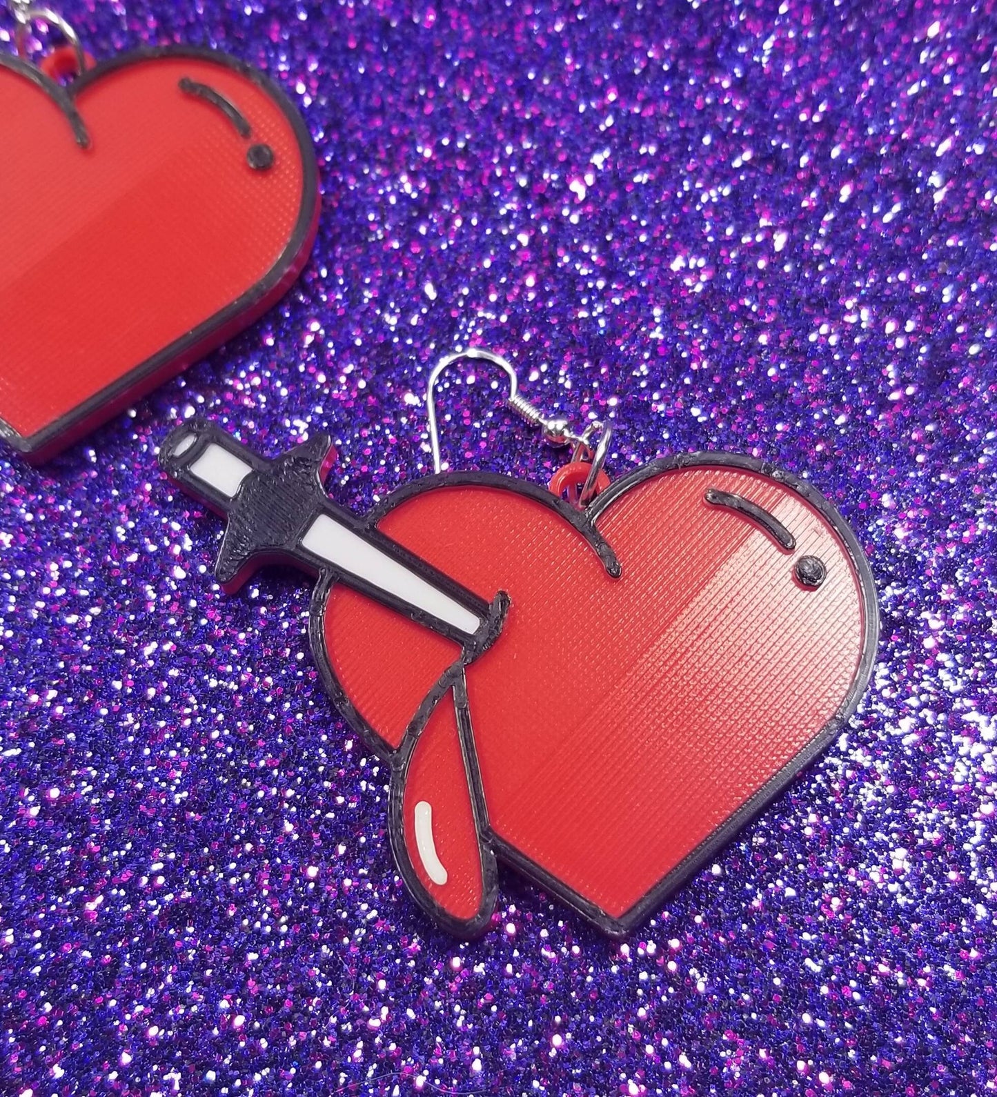 Horror Bride Tattoo Statement Earrings 3D Printed