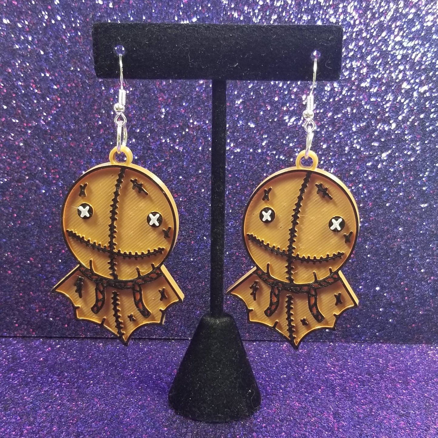 Sack Boy Horror Movie Statement Earrings 3D Printed