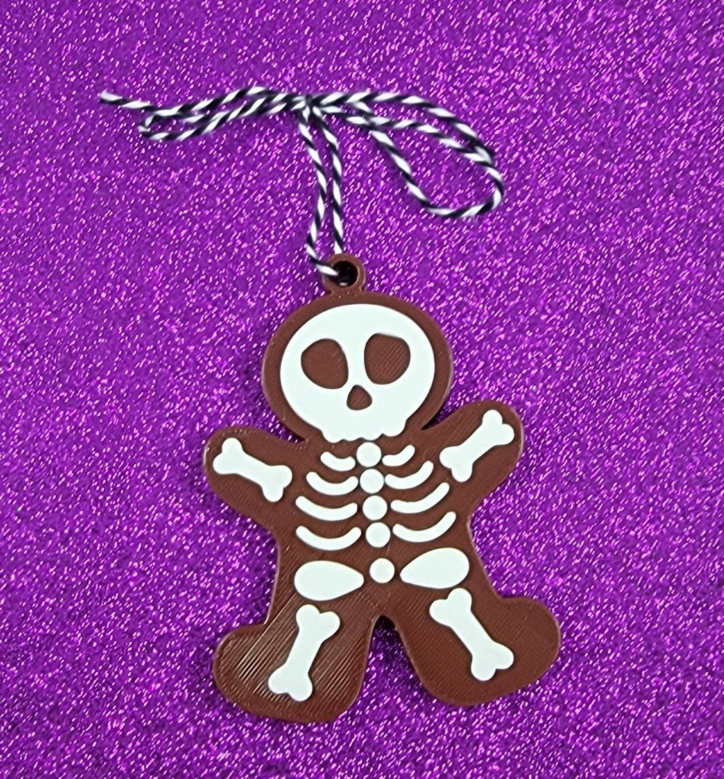 Skeleton Gingerbread Man 3D Printed Christmas Ornament