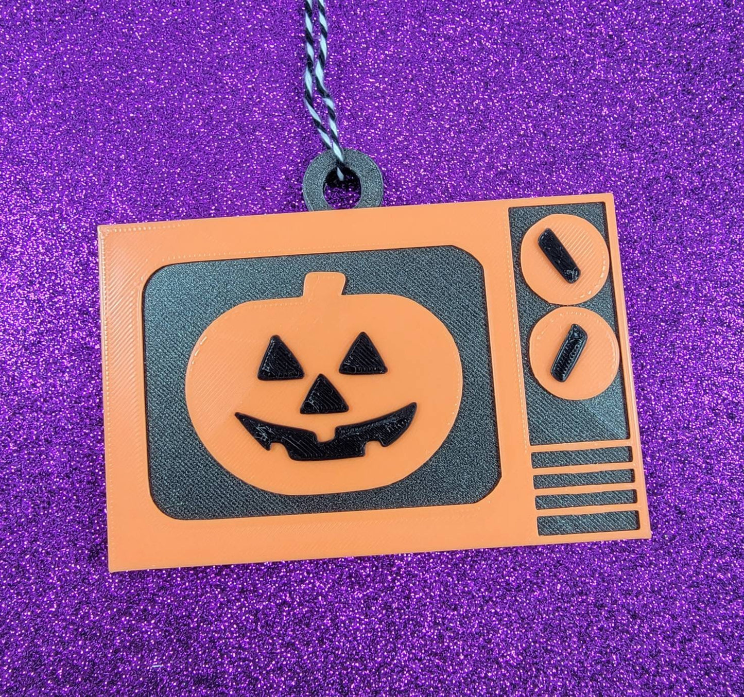 Halloween Pumpkin TV 3D Printed Spooky Christmas Ornament