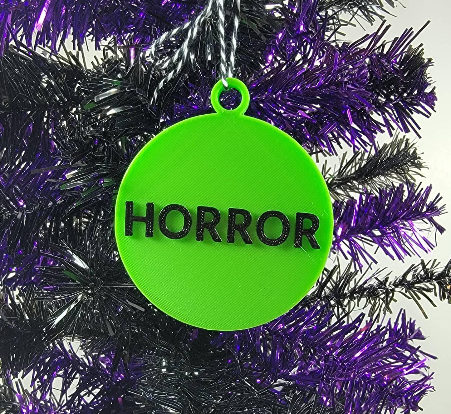 Horror VHS Sticker 3D Printed Spooky Christmas Ornament