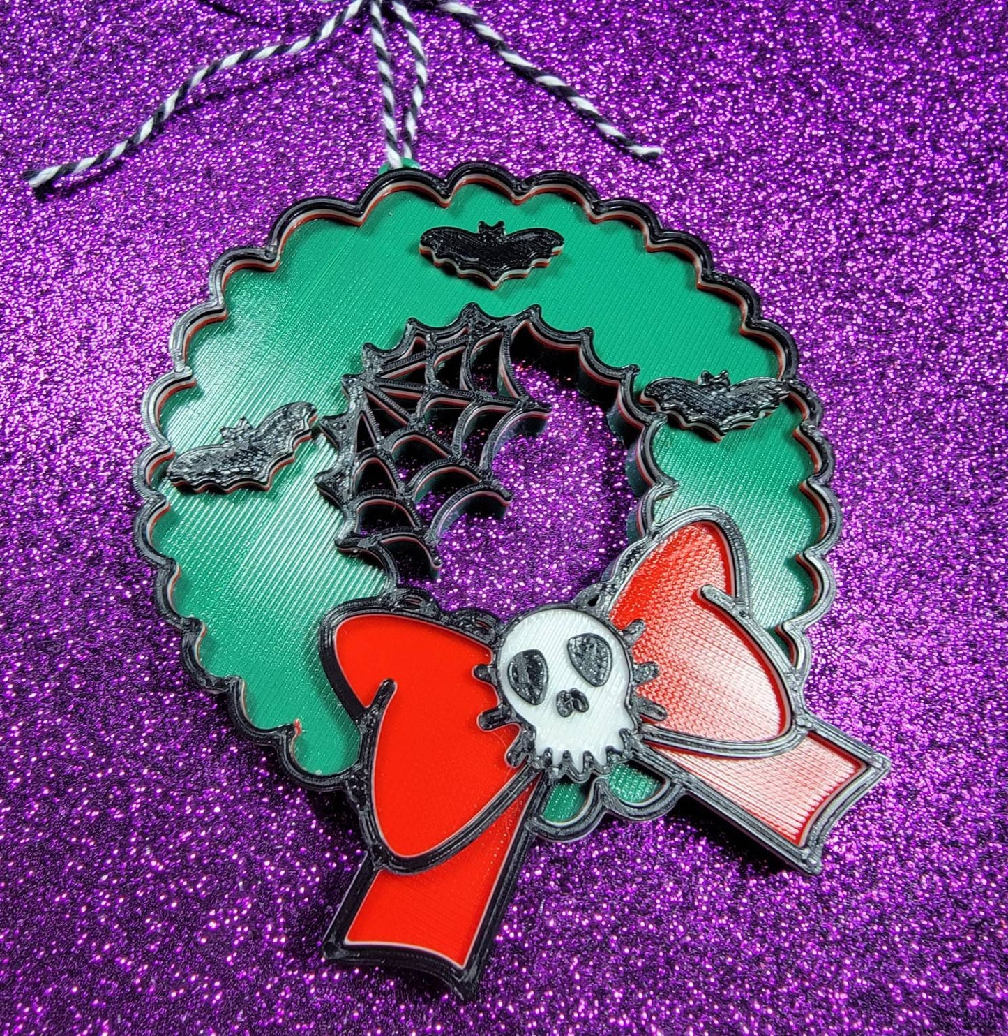 Spooky Wreath 3D Printed Christmas Ornament