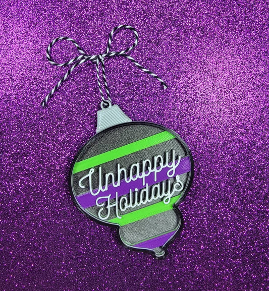 Unhappy Holidays 3D Printed Spooky Christmas Ornament