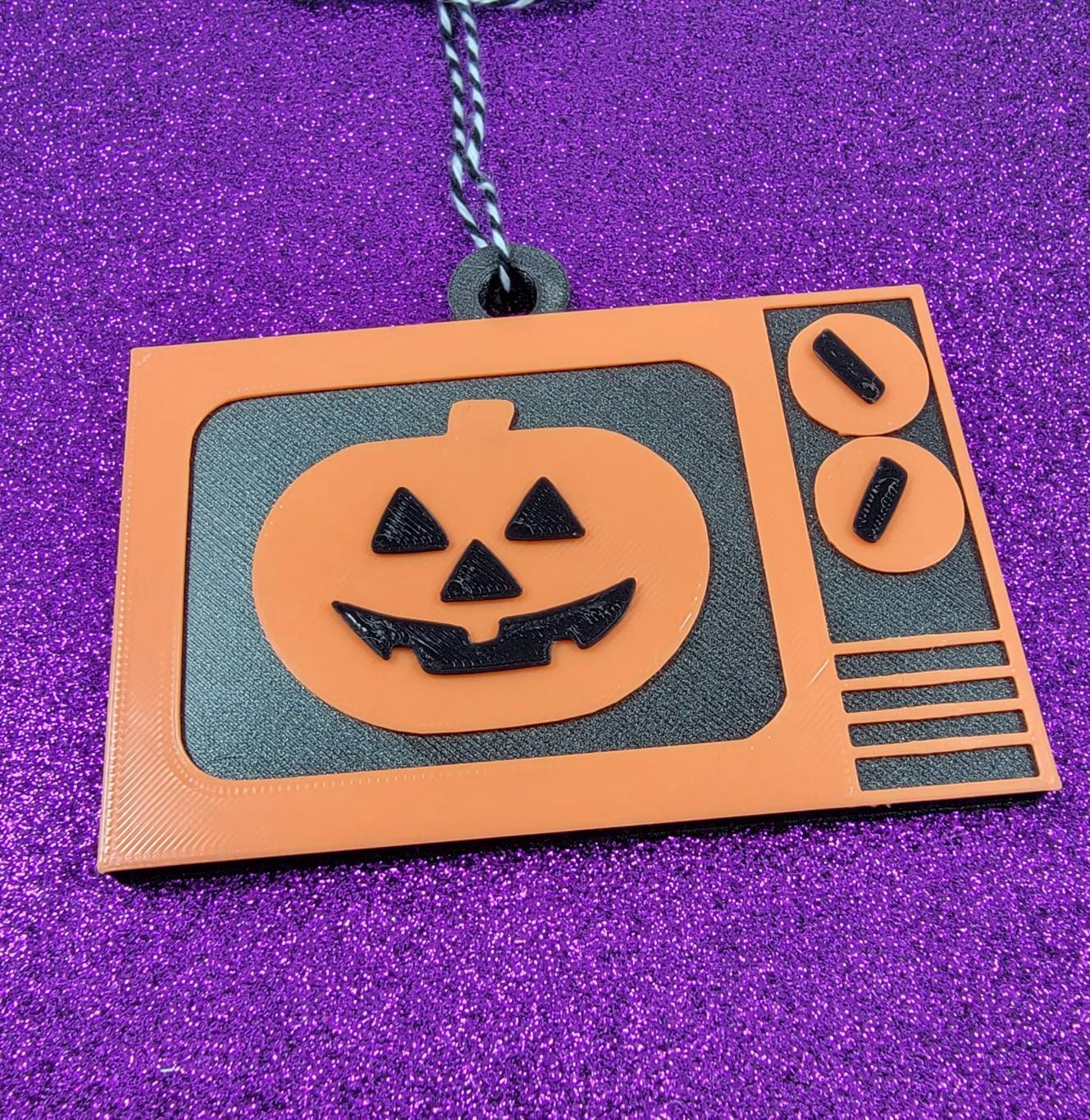 Halloween Pumpkin TV 3D Printed Spooky Christmas Ornament