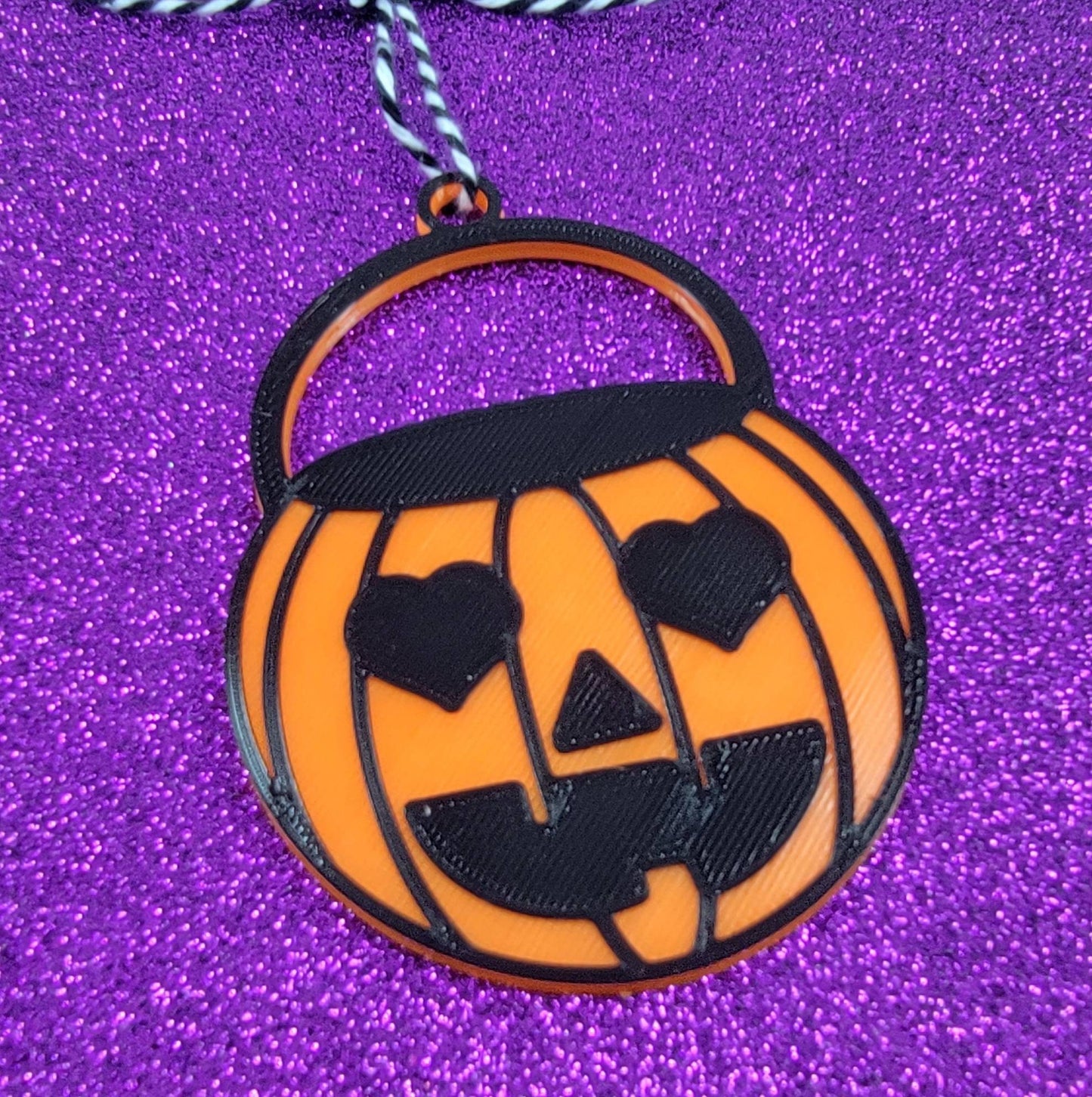 Halloween Heart Eye Pumpkin Bucket 3D Printed Spooky Christmas Ornament