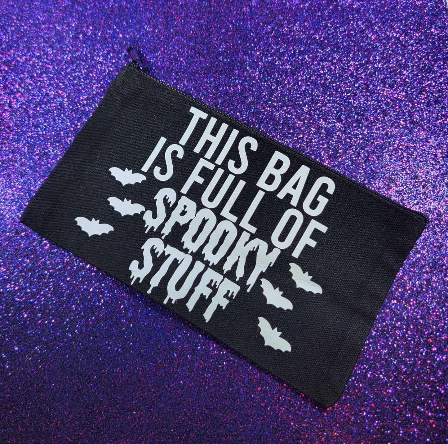 Spooky Stuff Zippered Pouch, Makeup Bag, Pencil Case 4.8"x8.4"