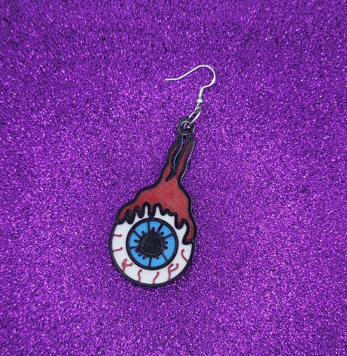 Bloody Eyeball Statement Earrings 3D Printed, Weird Earrings, Unique Earrings, Edgy Earrings, Alternative Earrings