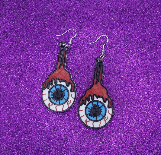 Bloody Eyeball Statement Earrings 3D Printed, Weird Earrings, Unique Earrings, Edgy Earrings, Alternative Earrings
