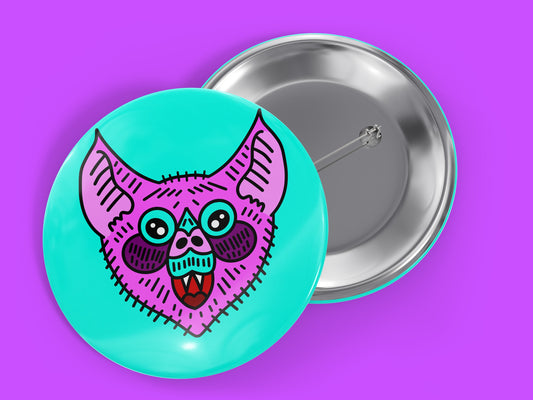 Pink Bat 1.5" Pinback Button Badge