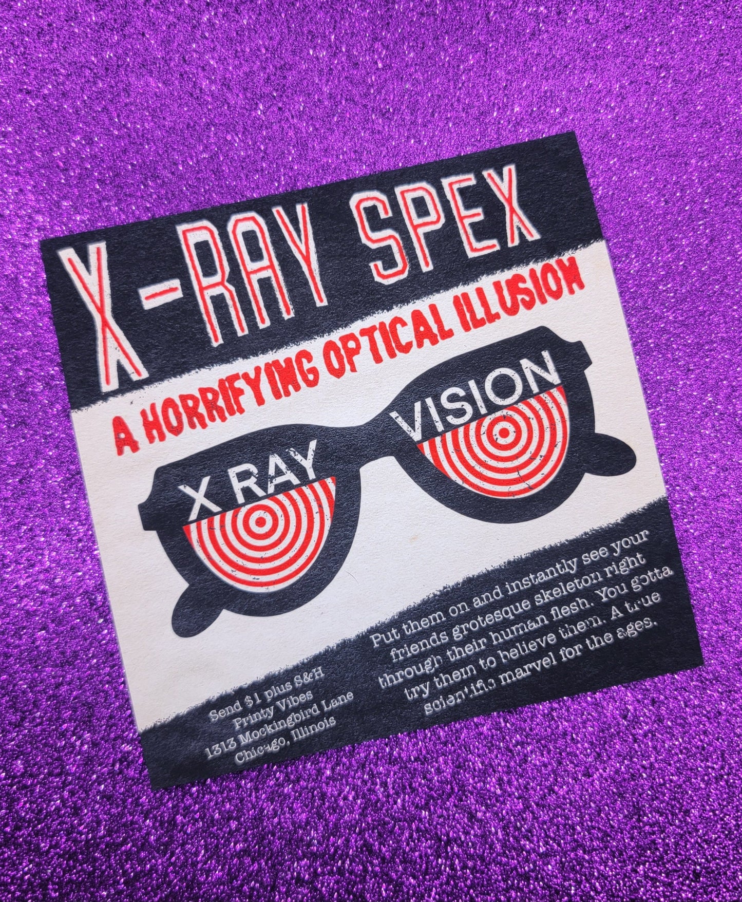 Retro X Ray Spex Halloween Art Print 5"x5"