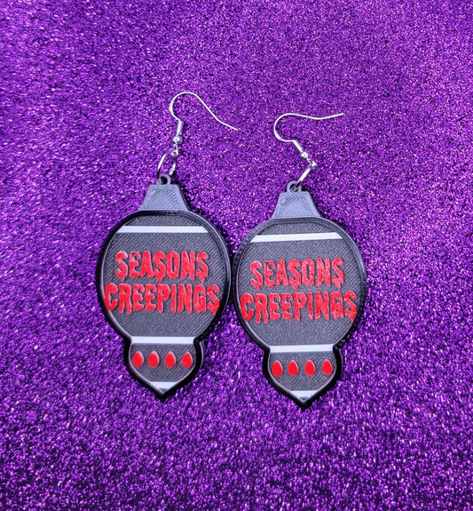 Seasons Creepings Christmas Ornament Earrings 3D Printed Weird Earrings, Unique Earrings, Edgy Earrings, Drop Earrings, Alternative Earrings