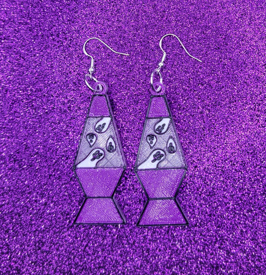 Spooky Ghost Lava Lamp Statement Earrings 3D Printed. Weird Earrings, Unique Earrings, Edgy Earrings, Drop Earrings, Alternative Earrings