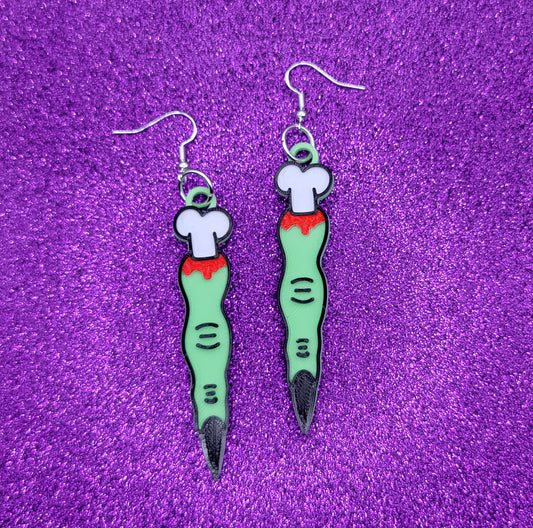 Witch Finger Earrings 3d Printed