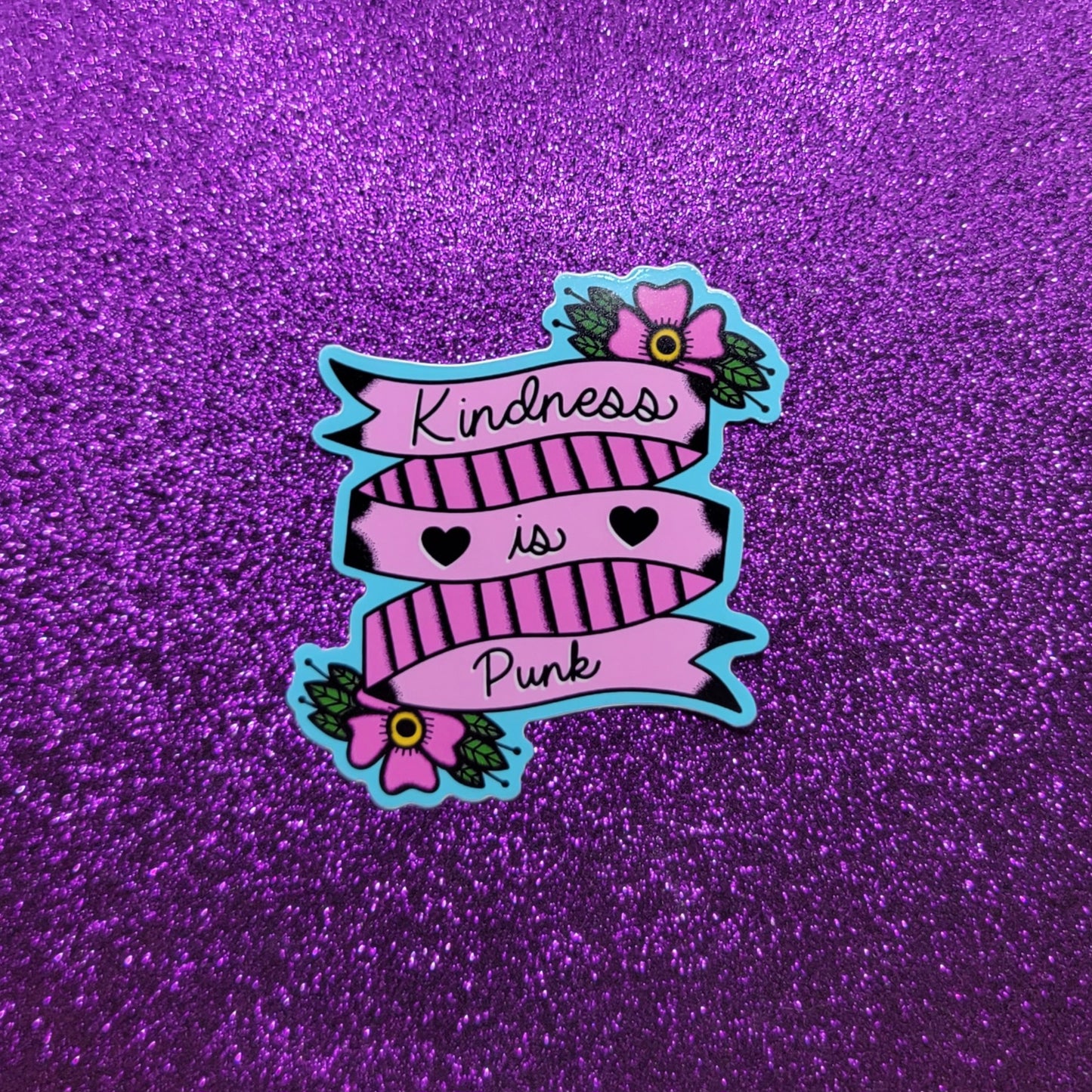 Kindness Is Punk Sticker 3"x3"