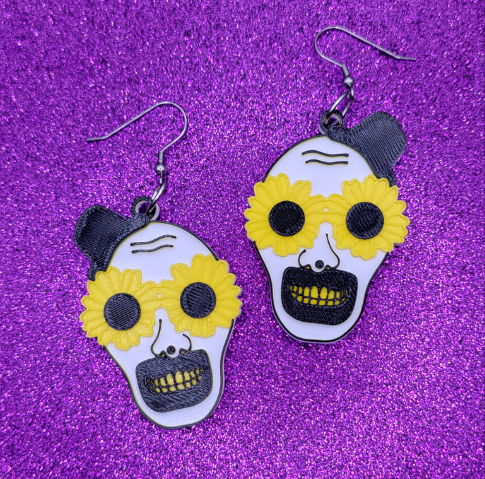 Sunglass Art Earrings 3D Printed