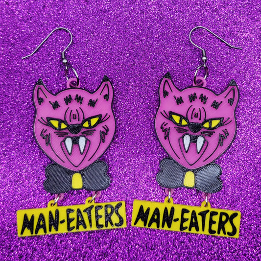 Man-Eaters Statement Earrings 3D Printed