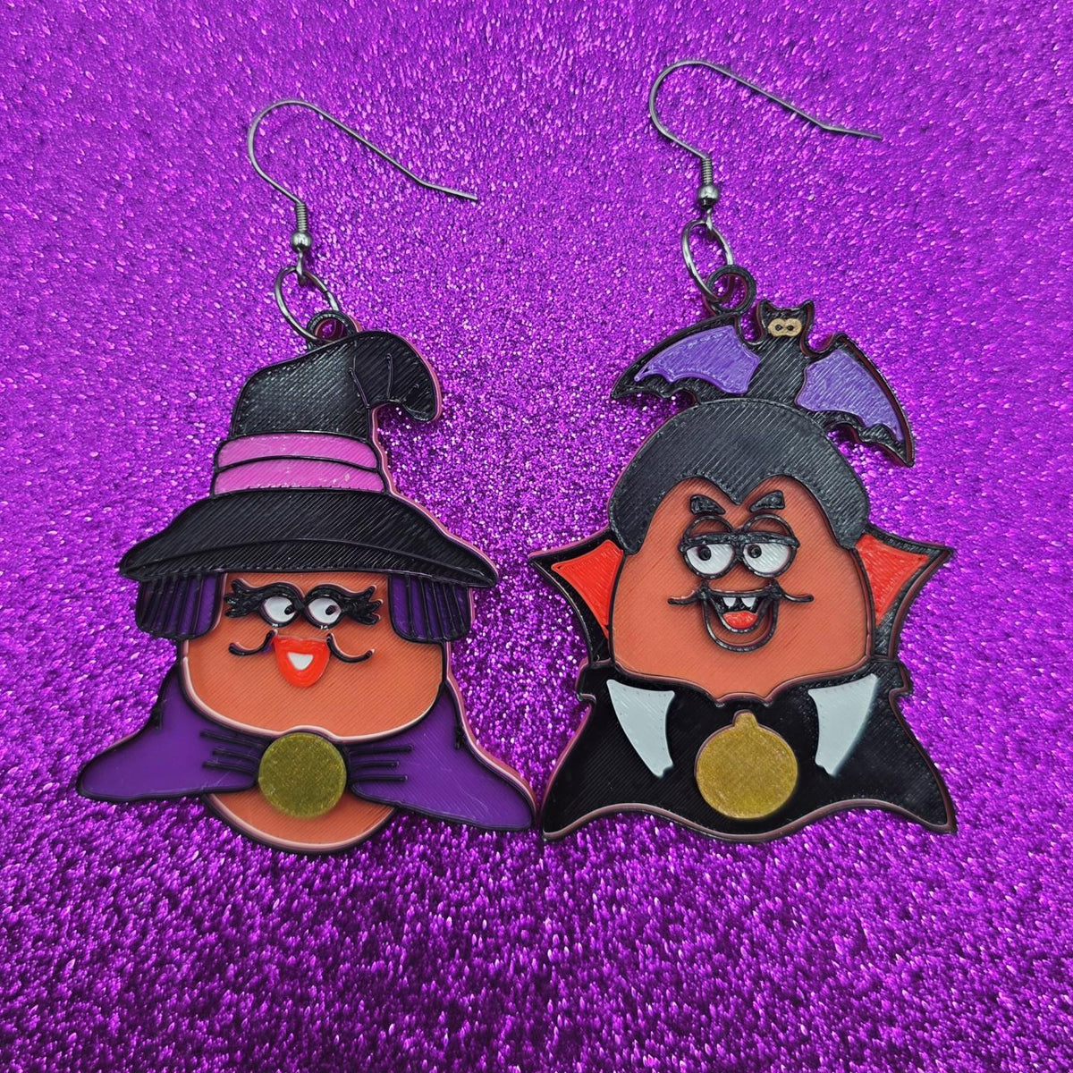 Spooky Nuggets Statement Earrings 3D Printed