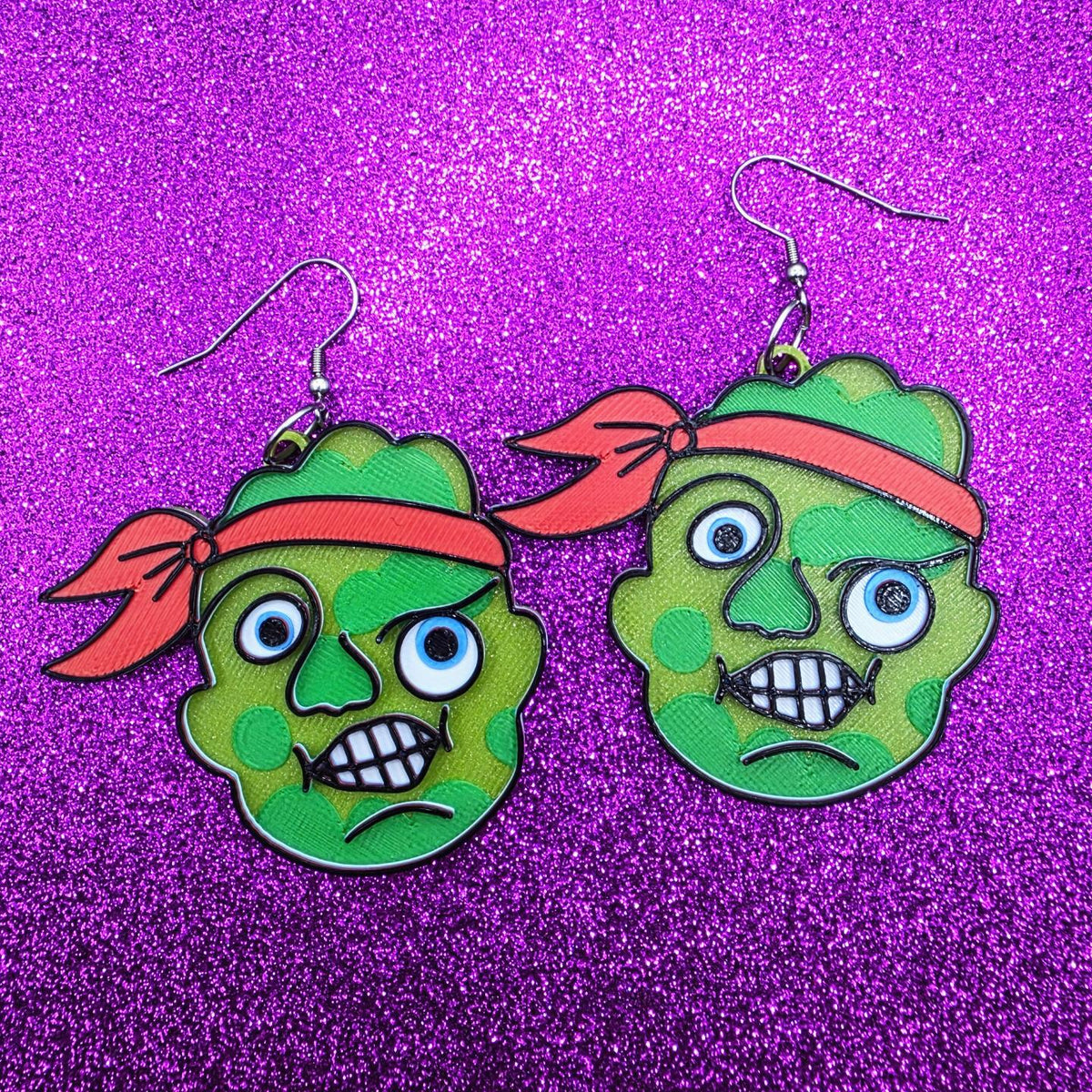 Toxie Horror Movie Statement Earrings 3D Printed
