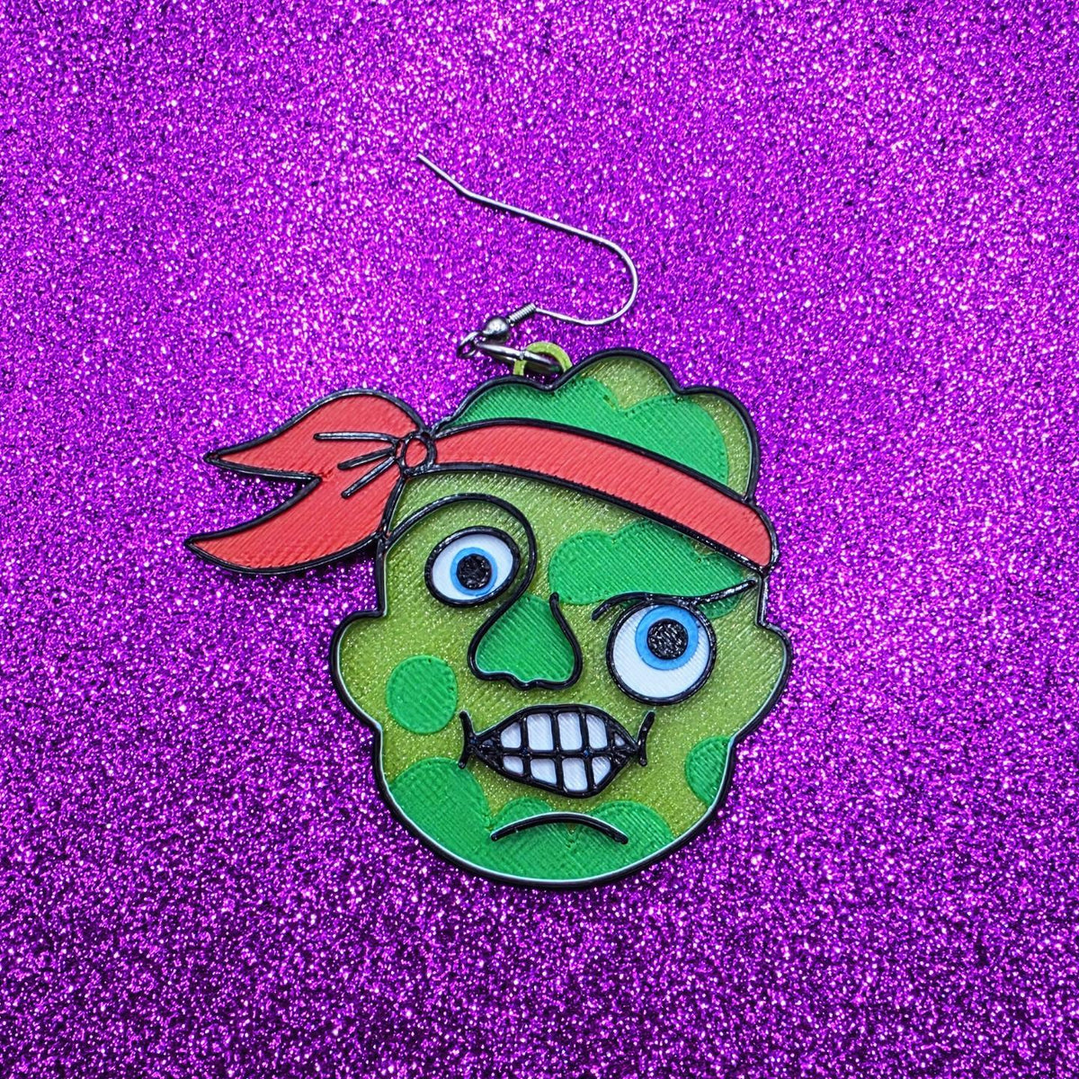Toxie Horror Movie Statement Earrings 3D Printed