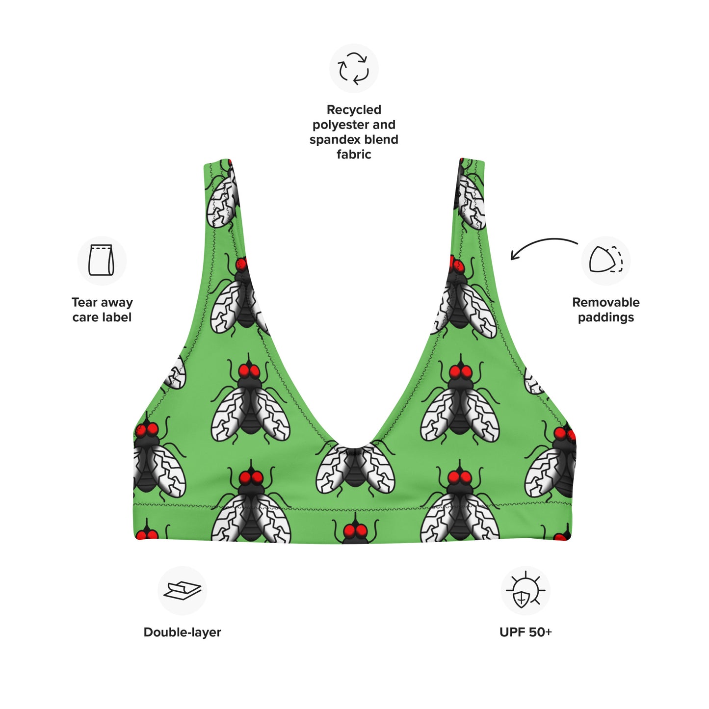 Fly padded bikini top