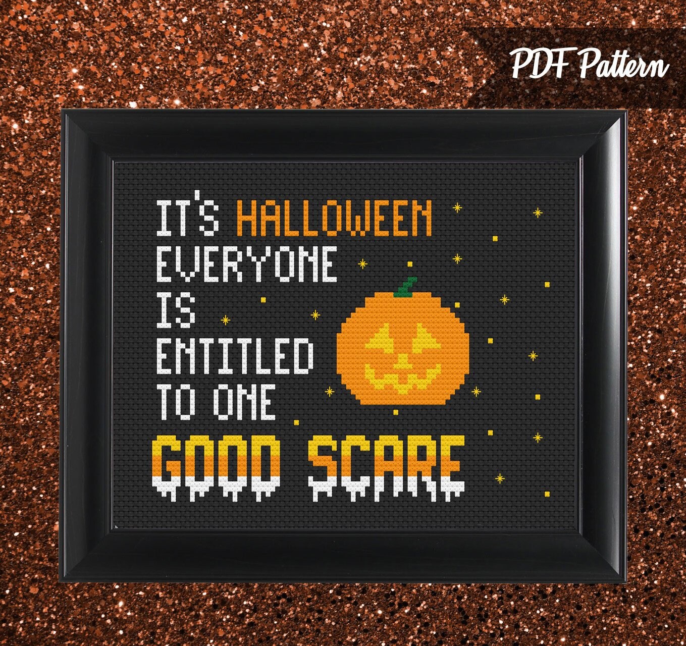 Halloween One Good Scare Cross Stitch - PDF Pattern