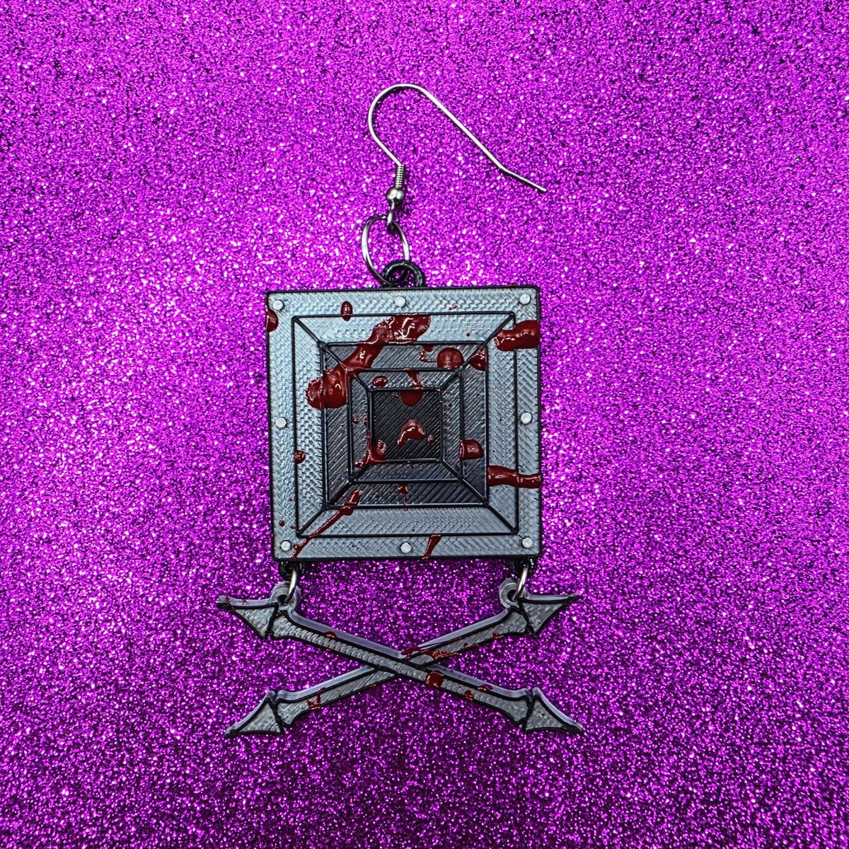 Little Death Horror Movie Statement Earrings 3D Printed