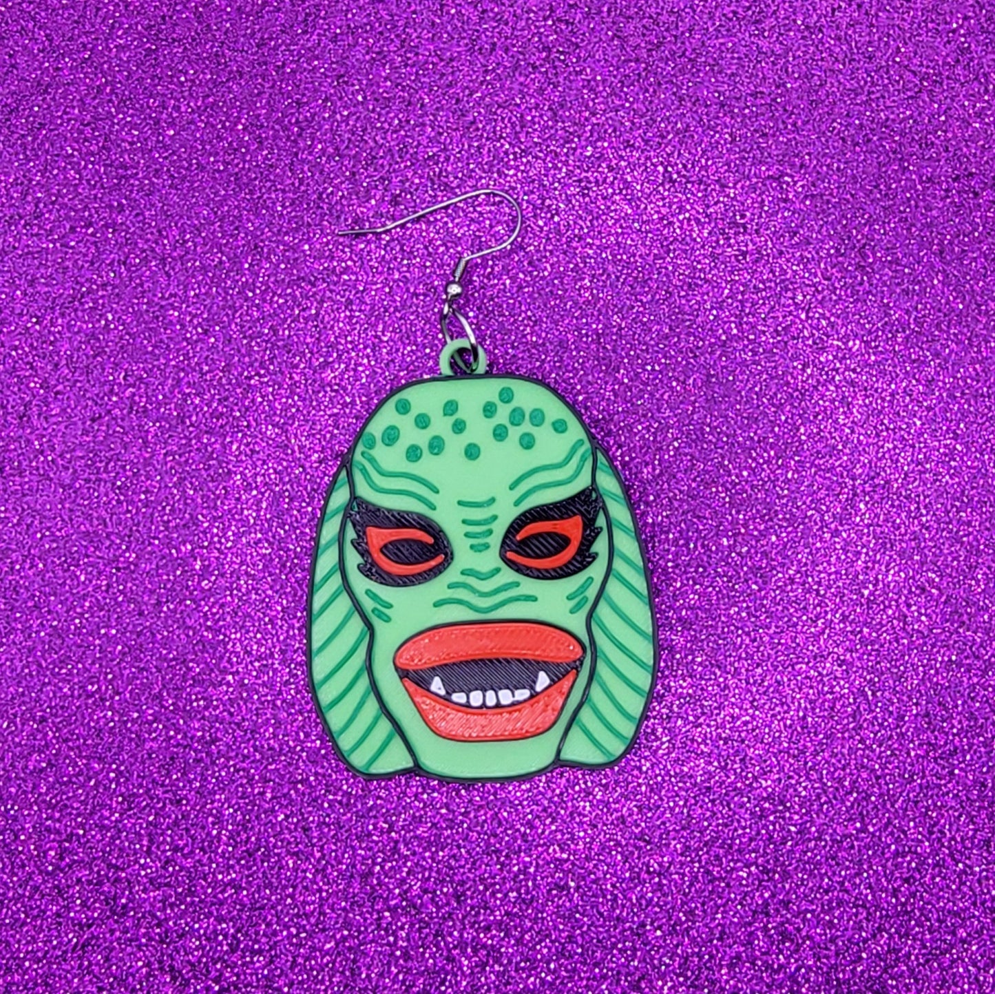 Creature Horror Statement Earrings 3D Printed